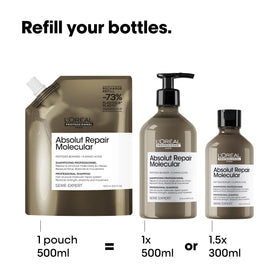 L'Oréal Professionnel eco pouch messaging highlighting plastic savings