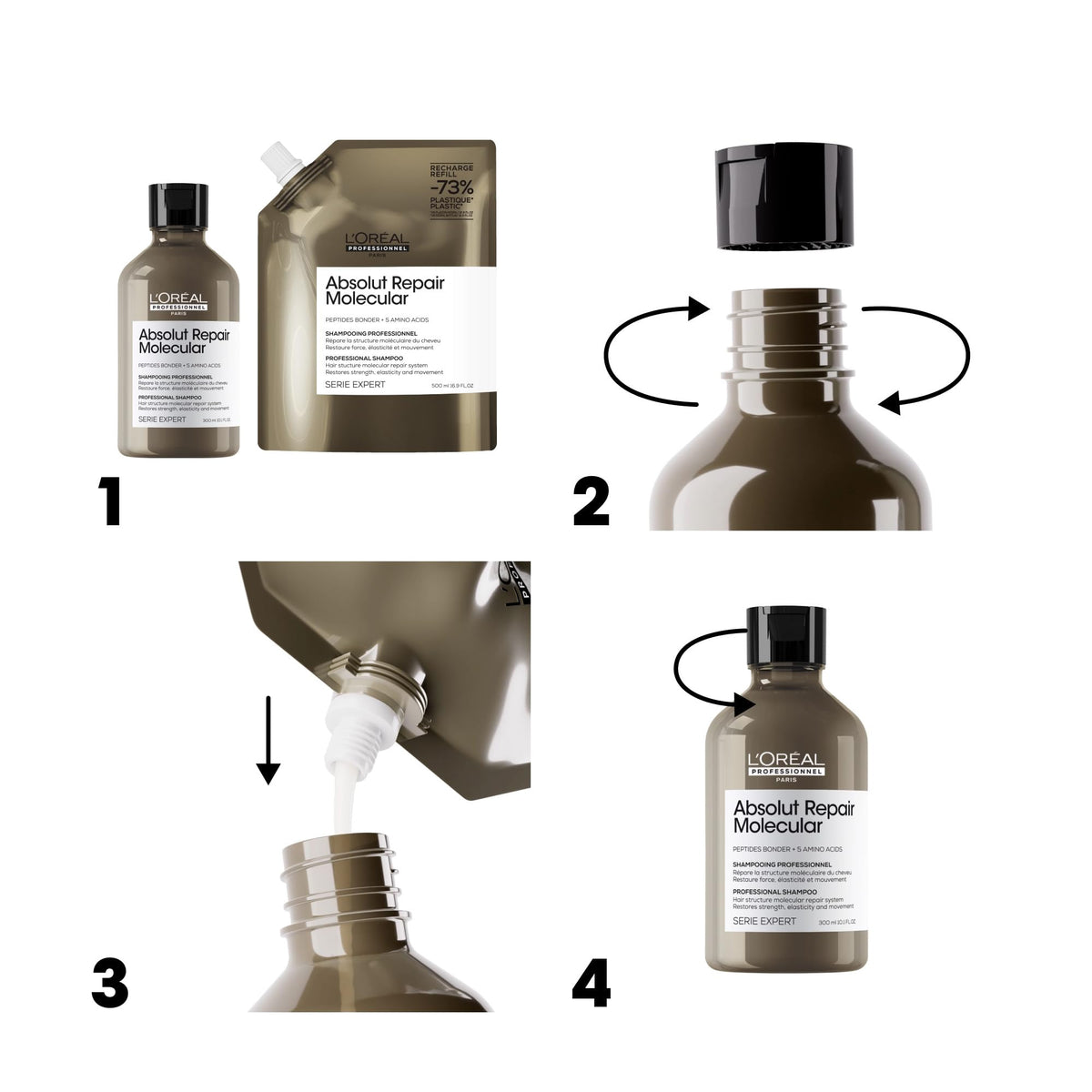 L'Oréal Professionnel rich lather on wet hair showing gentle cleanse