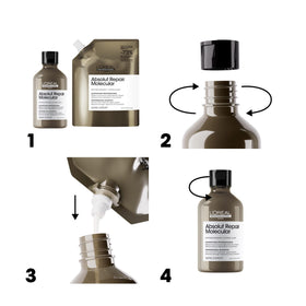 L'Oréal Professionnel rich lather on wet hair showing gentle cleanse