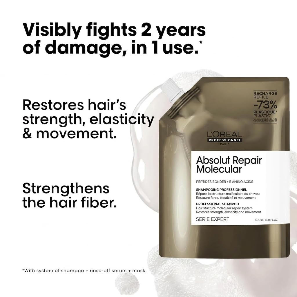L'Oréal Professionnel creamy shampoo texture in a hand for touch