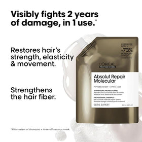 L'Oréal Professionnel creamy shampoo texture in a hand for touch