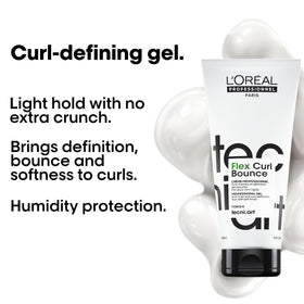 L'Oréal Professionnel Paris being applied to damp curls for defined shape