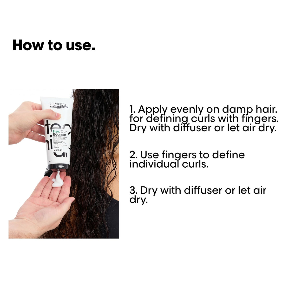 L'Oréal Professionnel Paris used with diffuser to add bounce and volume