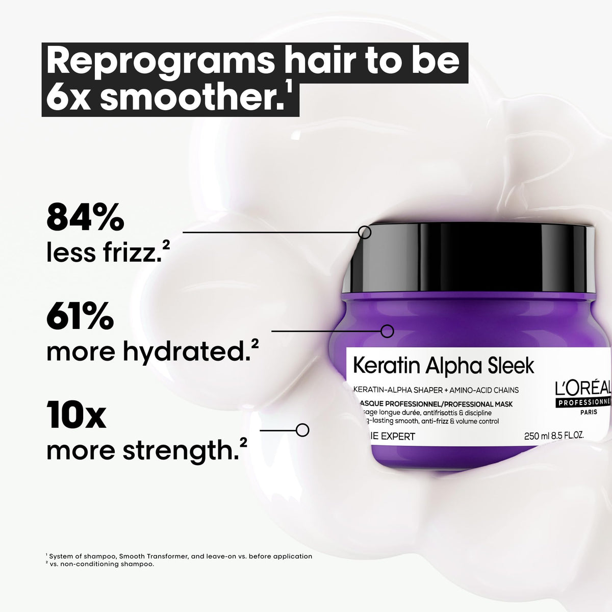 L'Oréal Professionnel mask being applied in salon delivering professional smoothing results