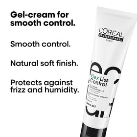 L'Oréal Professionnel Paris product in hand applied to towel-dried hair for control
