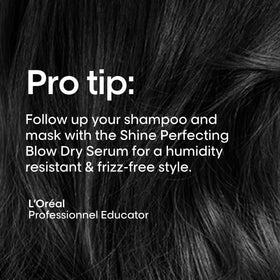 L'Oréal Professionnel Paris after blow-dry showing smooth shine and frizz control