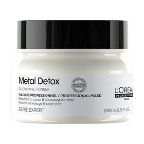 L'Oréal Professionnel front packaging showing the Metal Detox mask benefit