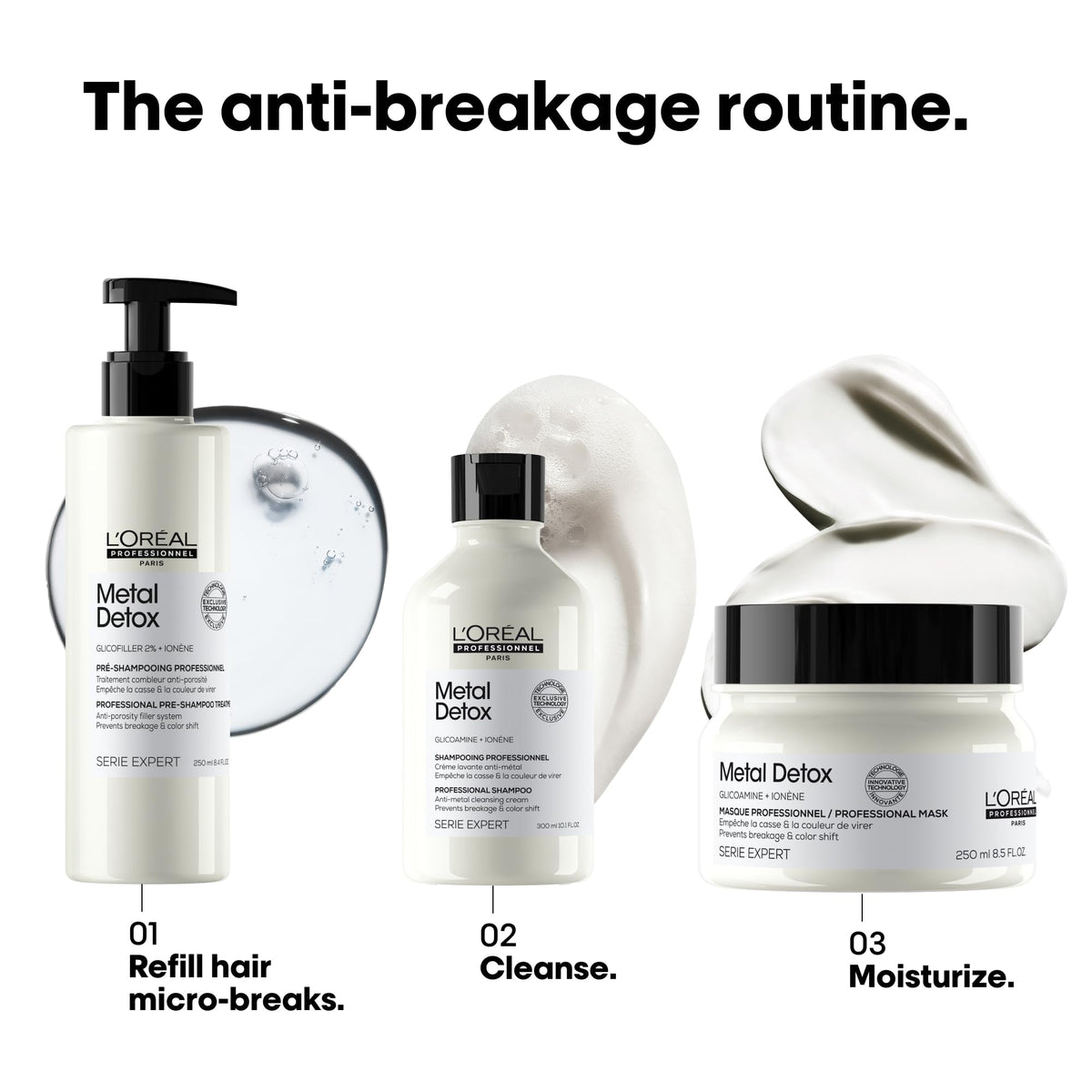 L'Oréal Professionnel on bathroom shelf in lifestyle scene indicating salon-grade care at home