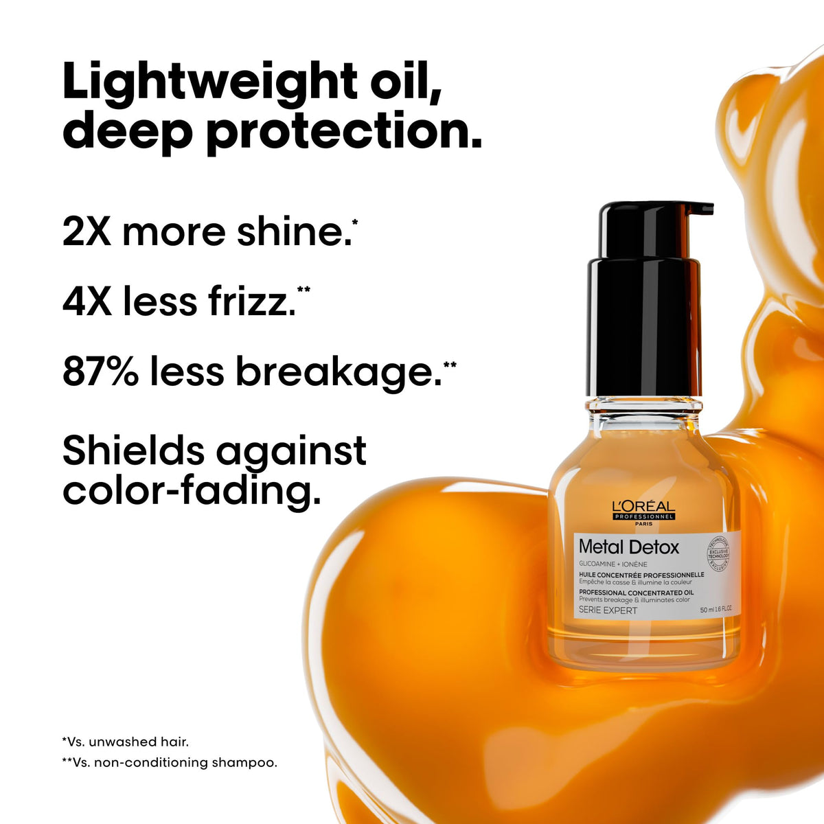 L'Oréal Professionnel Paris close-up of oil texture showing non-greasy finish