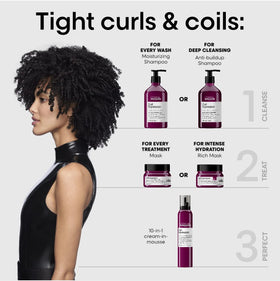 L'Oréal Professionnel Paris label close-up highlighting glycerin and hibiscus seed