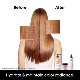 L'Oréal Professionnel Paris back label highlighting ingredients and usage benefits