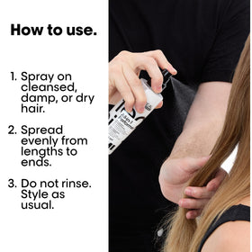 L'Oréal Professionnel held in hand to show bottle size and portability