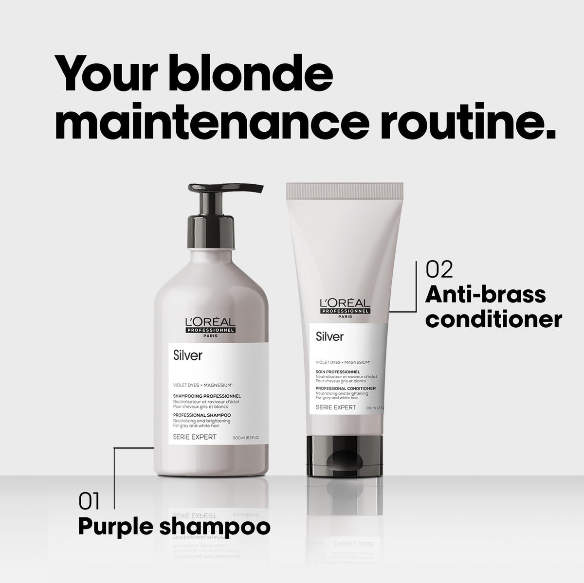 L'Oréal Professionnel label detail highlighting Gloss Protect System benefit