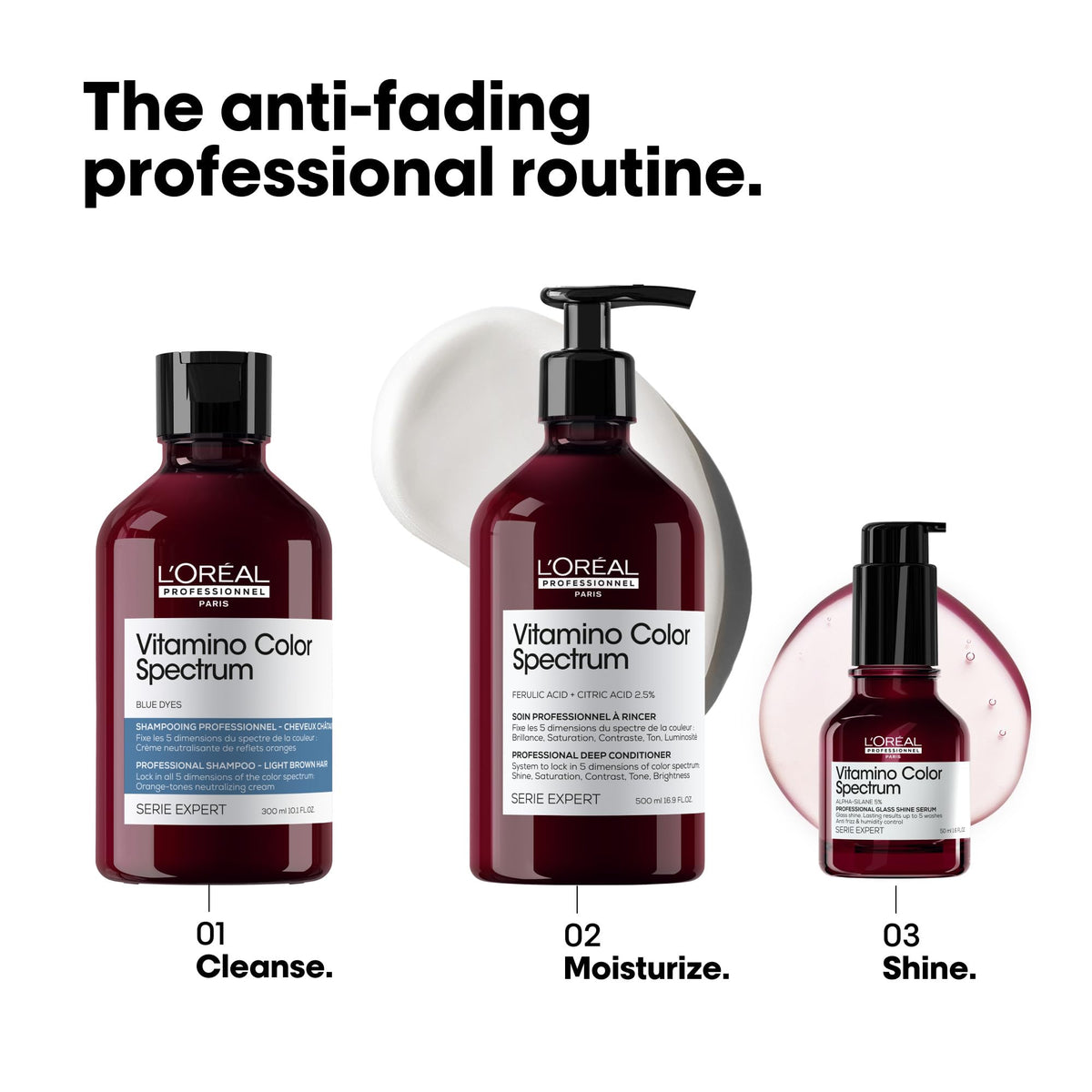 L'Oréal Professionnel bottle next to coin demonstrating compact size benefit