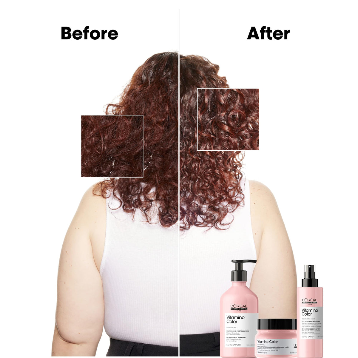 L'Oréal Professionnel Paris shampoo staged in bathroom showing salon-fresh result