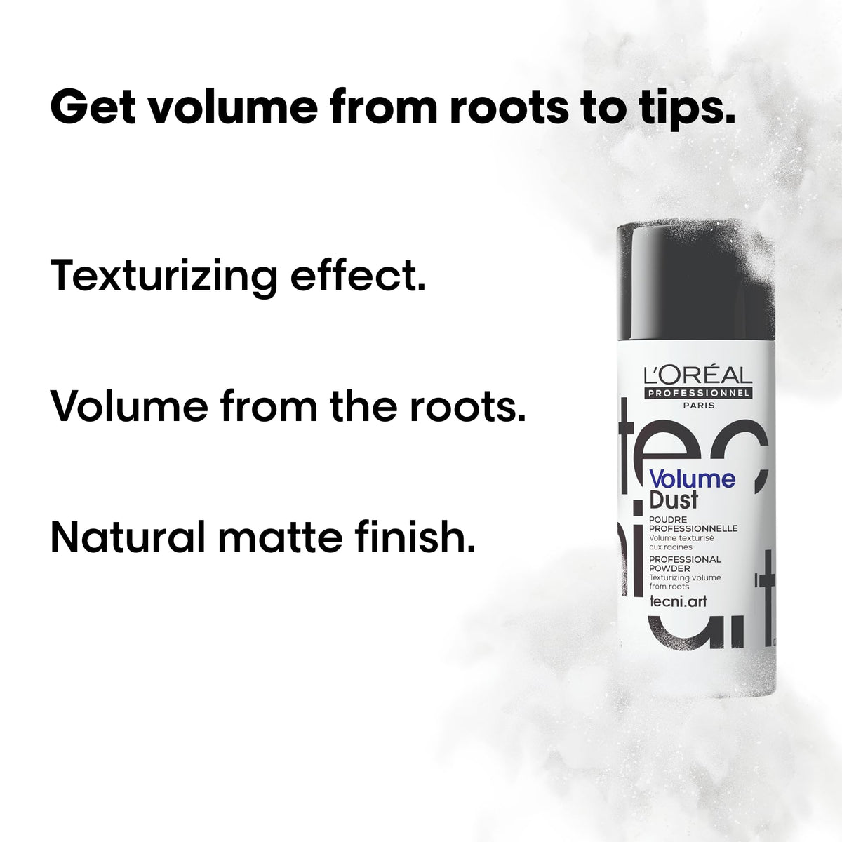 L'Oréal Professionnel Paris powder in palm showing fine texture for instant grip