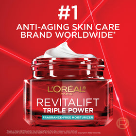 L'Oreal Paris fragrance-free badge on packaging communicating gentle formulation