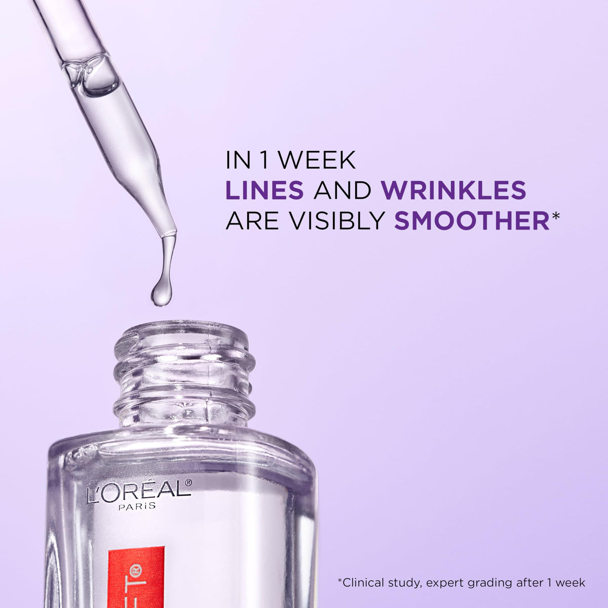 L'Oreal Paris serums texture swatch on skin showing lightweight, non-greasy absorption