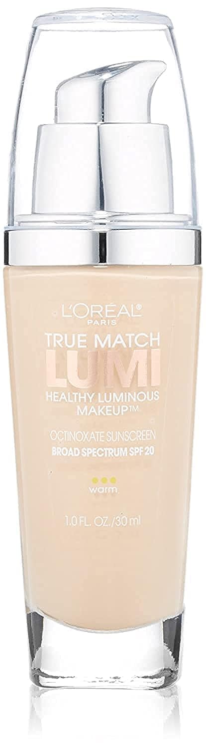 L'Oreal Paris front packaging of True Match Lumi showing bottle and shade