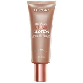 L'Oreal Paris True Match Lumi Glotion front packaging showing product benefit radiant hydration