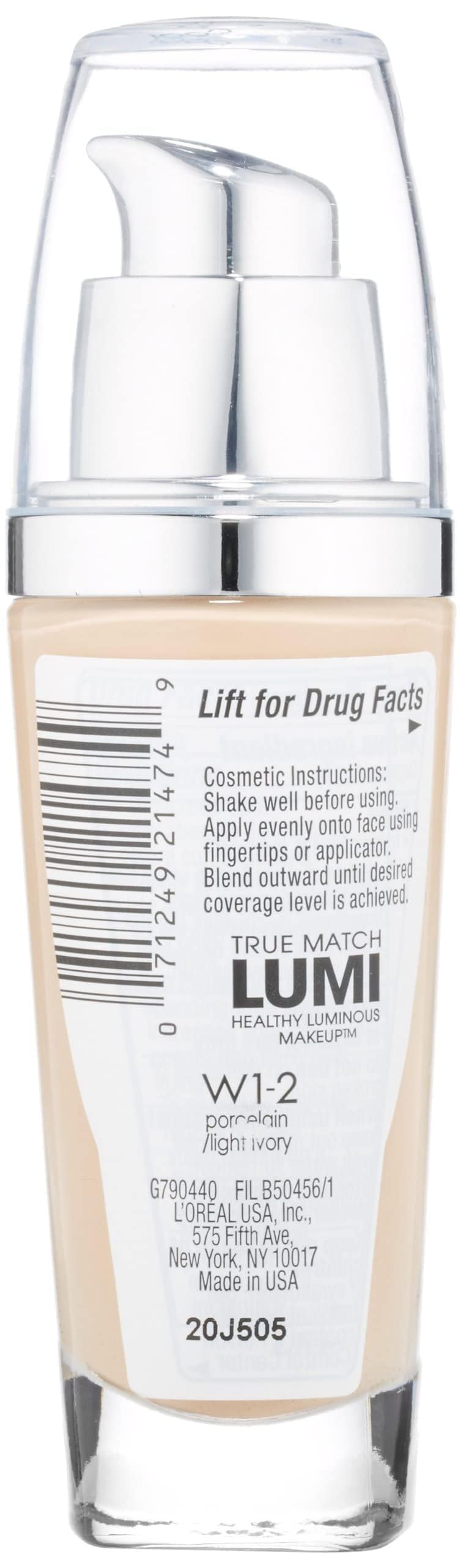 L'Oreal Paris dispensing True Match Lumi foundation demonstrating controlled application