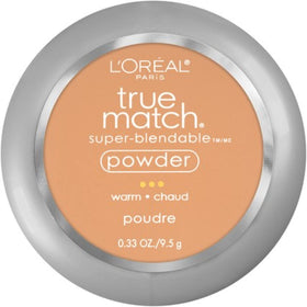 L'Oreal Paris True Match powder compact front view showing clean packaging and mirror benefit