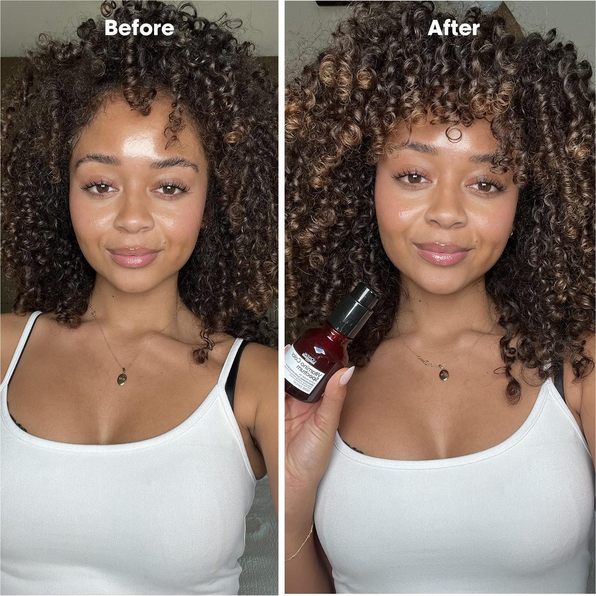 L'Oréal Professionnel applying serum to damp hair to protect and smooth