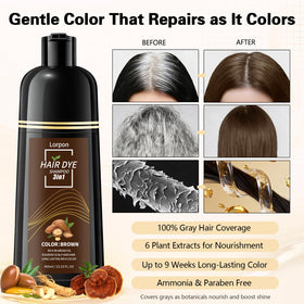 lorpon application on dry hair illustrating quick 15-minute use benefit