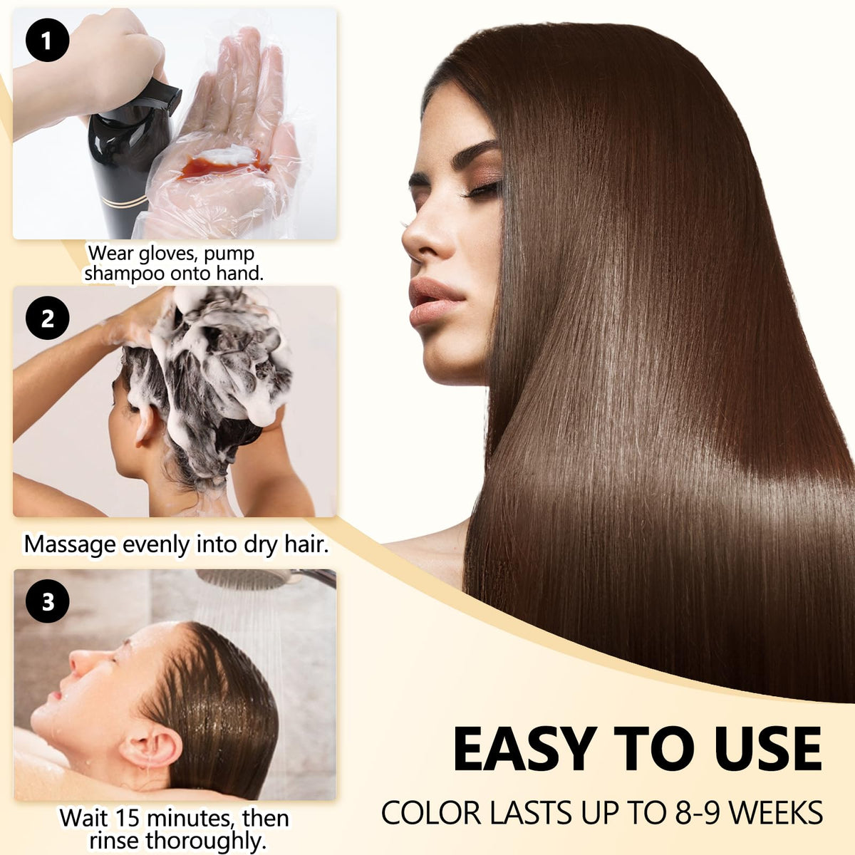lorpon before and after gray coverage showing natural brown result