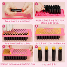 LotFancy tube cap and push-up base detail demonstrating leak-resistant closure