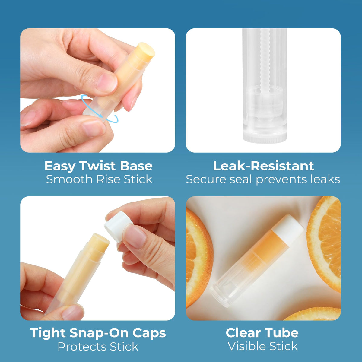 LotFancy cap and twist base demonstrating leak-resistant snap-on closure