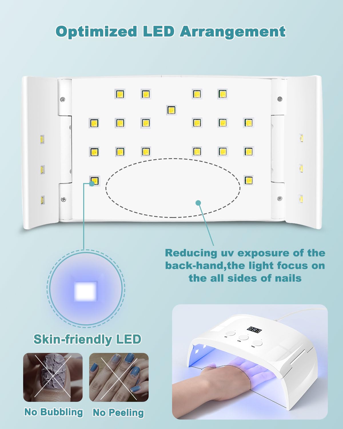 Lotifie foot in lamp for pedicure showing roomy fit and convenience
