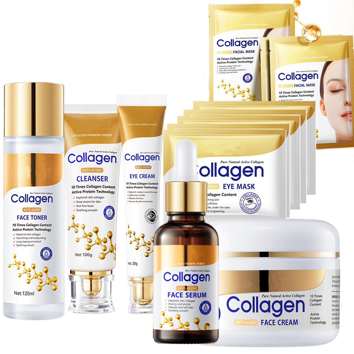 LOTIZUO front packaging showing complete 13-piece collagen set, ideal gift