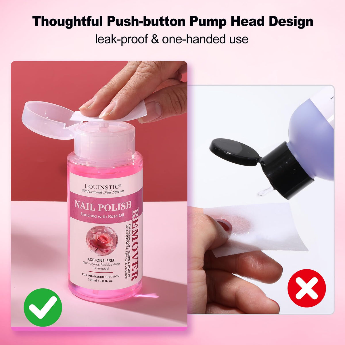 LOUINSTIC bottle held to show 10.15 fl oz scale and capacity