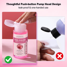 LOUINSTIC bottle held to show 10.15 fl oz scale and capacity