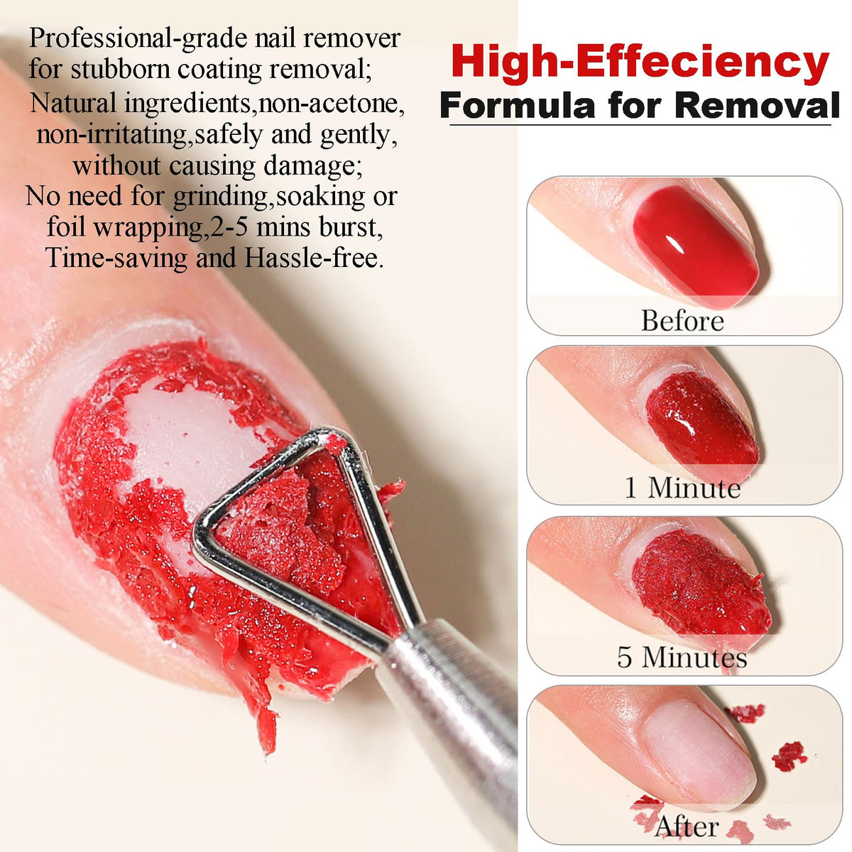 LOUINSTIC gel remover being painted on nail for fast cracking action