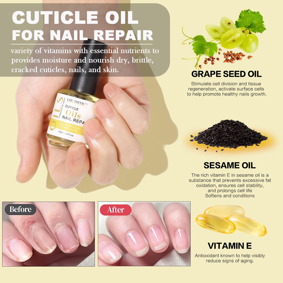LOUINSTIC manicure tools laid out for easy at-home gel removal