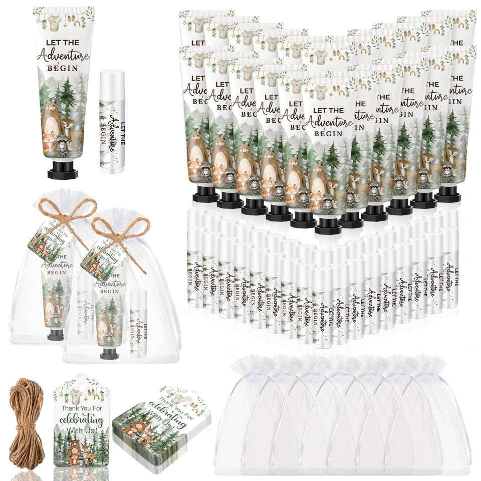 Lounsweer front packaging showing 24 woodland-themed hand creams and lip balms for easy gifting