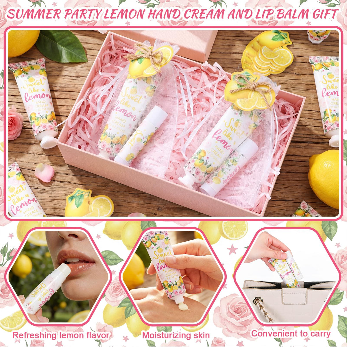 lounsweer organza bag and thank-you card arranged for simple gift assembly