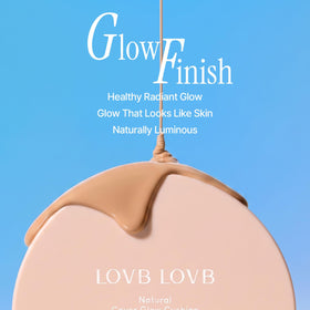 LOVB LOVB close-up of puff applying product demonstrating smooth even coverage