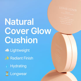 LOVB LOVB split face before and after showing visible coverage and natural glow