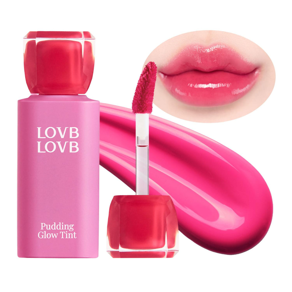 LOVB LOVB front packaging showing shade Candy Berry and compact size benefit