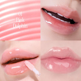 LOVB LOVB lip swatch on hand demonstrating buildable pink color and hydration benefit