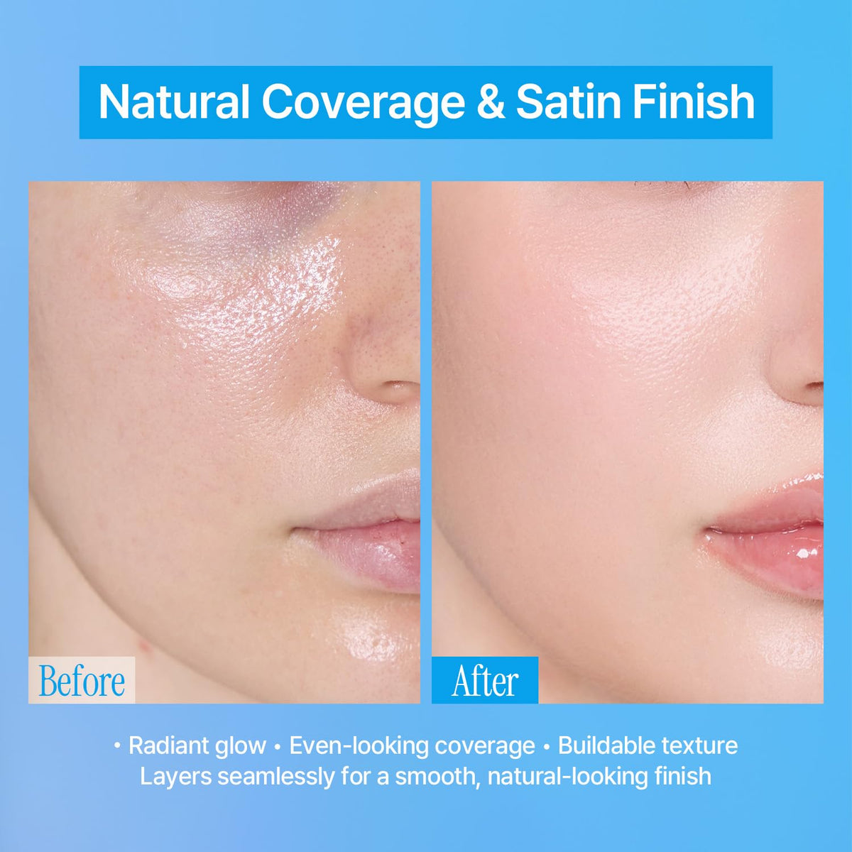 LOVB LOVB foundation texture swatches on skin showing blendable buildable coverage