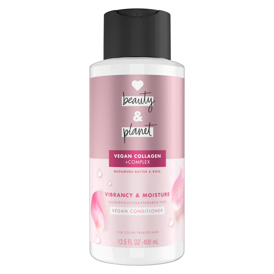 Love Beauty And Planet front bottle view showing conditioner and vibrant label benefits