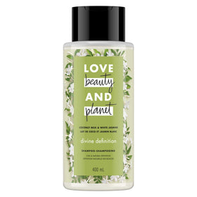 Love Beauty And Planet front packaging showing coconut milk and jasmine for gentle cleansing