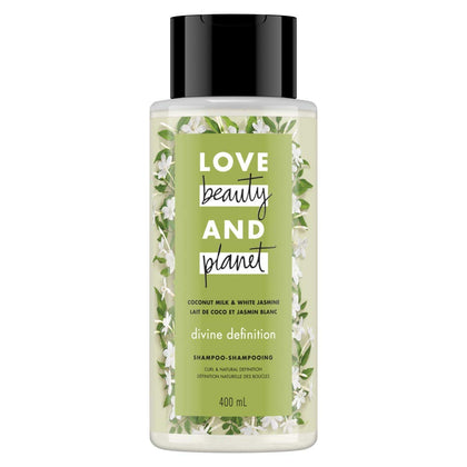 Love Beauty And Planet front packaging showing coconut milk and jasmine for gentle cleansing