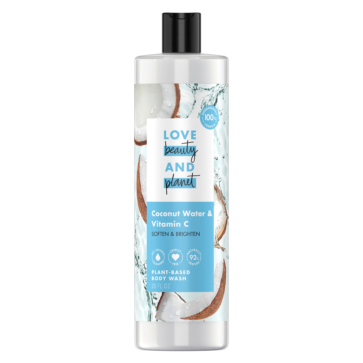 Love Beauty and Planet front packaging showing recycled bottle and label benefits