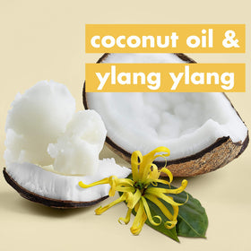 Love Beauty and Planet shampoo texture close-up showing creamy coconut formula benefit