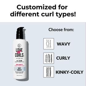 Love Ur Curls 250mL jar next to a hand for size comparison and convenient travel benefit